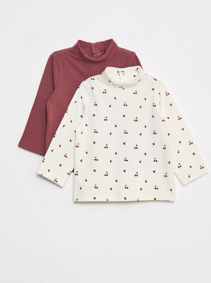 Pack de 2 camisolas interiores de gola alta Branco - Kiabi