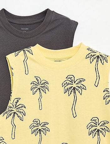 Pack de 2 camisolas sem mangas com gola redonda