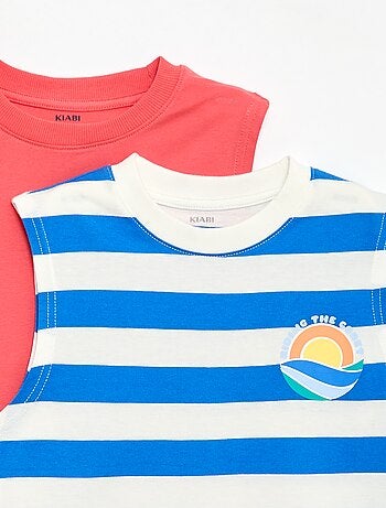 Pack de 2 camisolas sem mangas com gola redonda