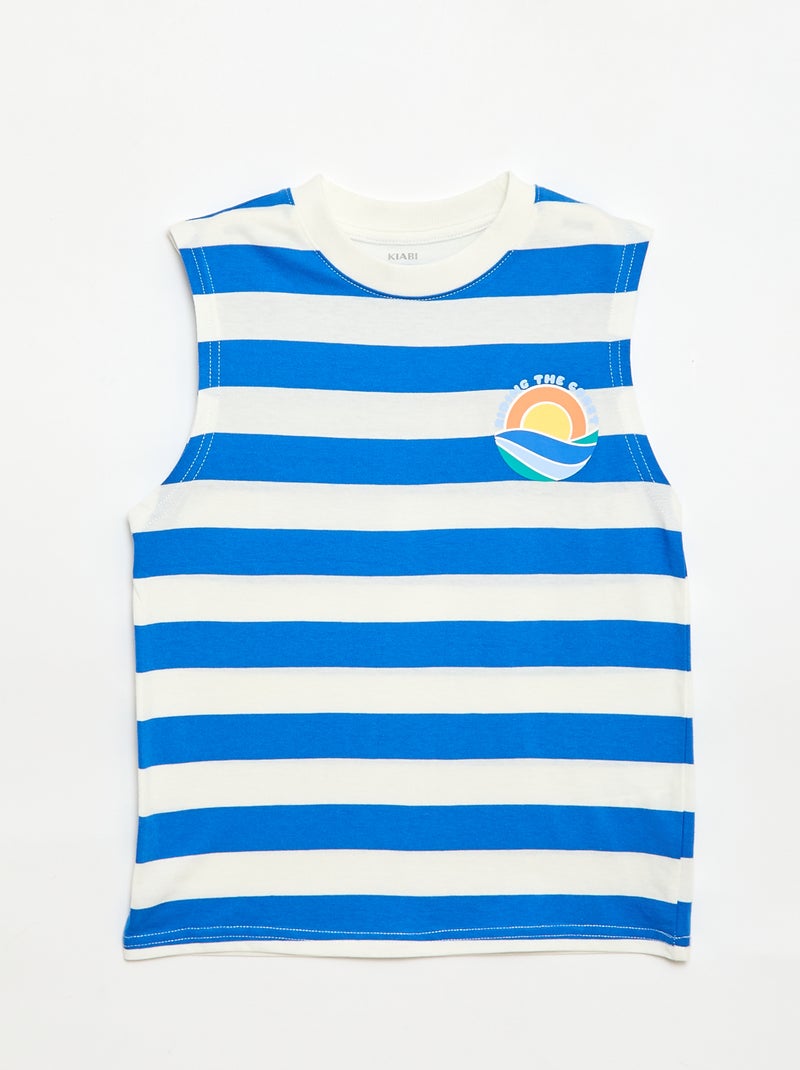 Pack de 2 camisolas sem mangas com gola redonda Azul - Kiabi