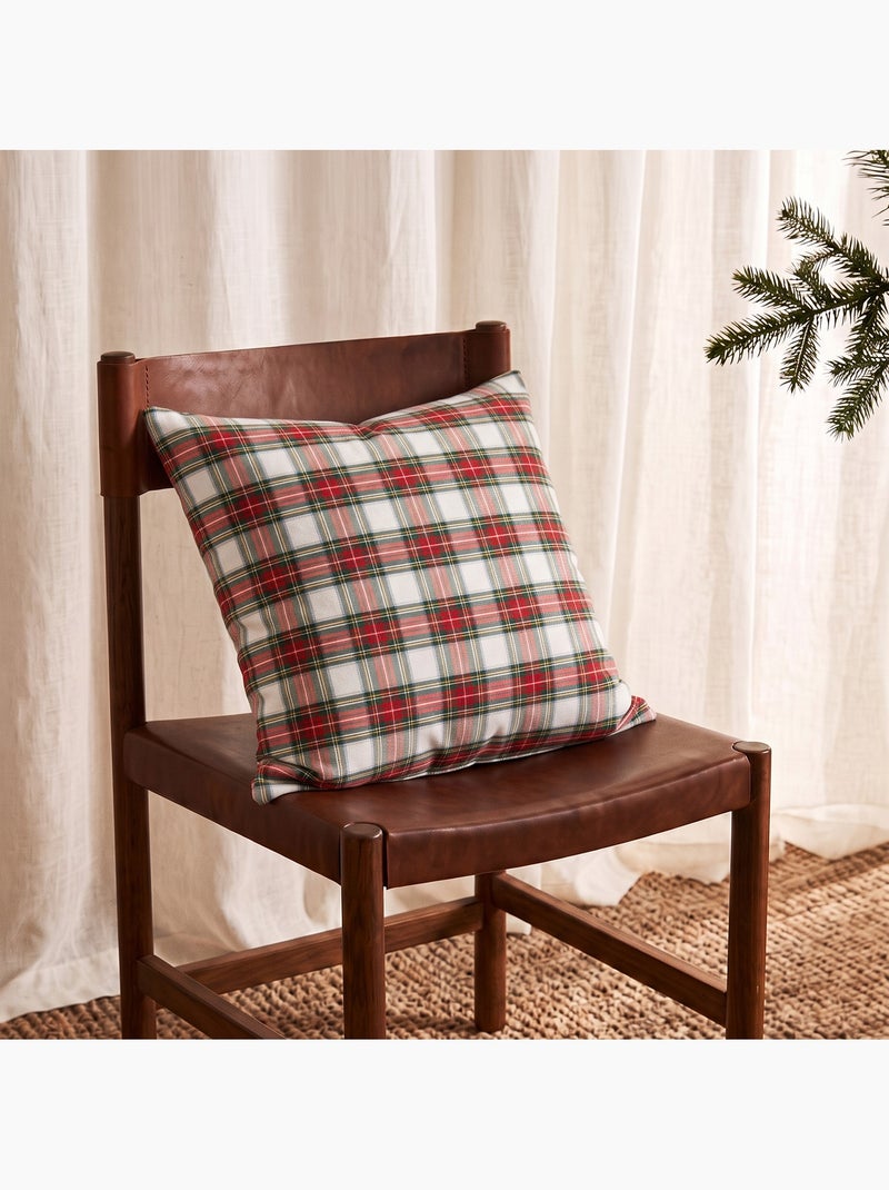 Pack de 2 capas de almofada de natal em algodão, fio dourado em relevo, padrão tartan - gamusi Branco - Kiabi
