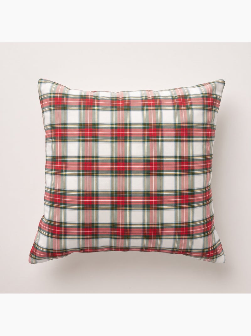Pack de 2 capas de almofada de natal em algodão, fio dourado em relevo, padrão tartan - gamusi Branco - Kiabi