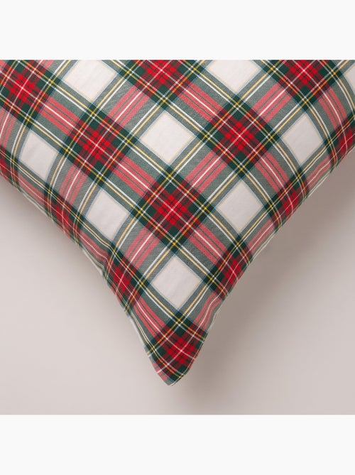 Pack de 2 capas de almofada de natal em algodão, fio dourado em relevo, padrão tartan - gamusi - Kiabi