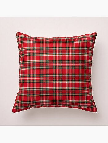 Pack de 2 capas de almofada de natal em algodão, fio dourado em relevo, padrão tartan - gamusi