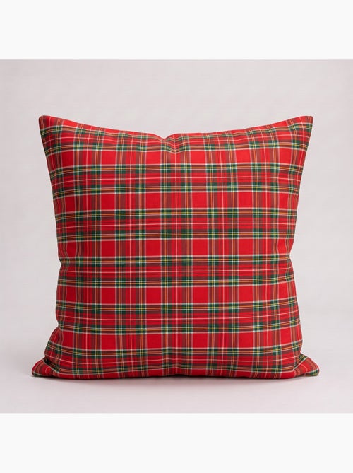 Pack de 2 capas de almofada de natal em algodão, fio dourado em relevo, padrão tartan - gamusi - Kiabi