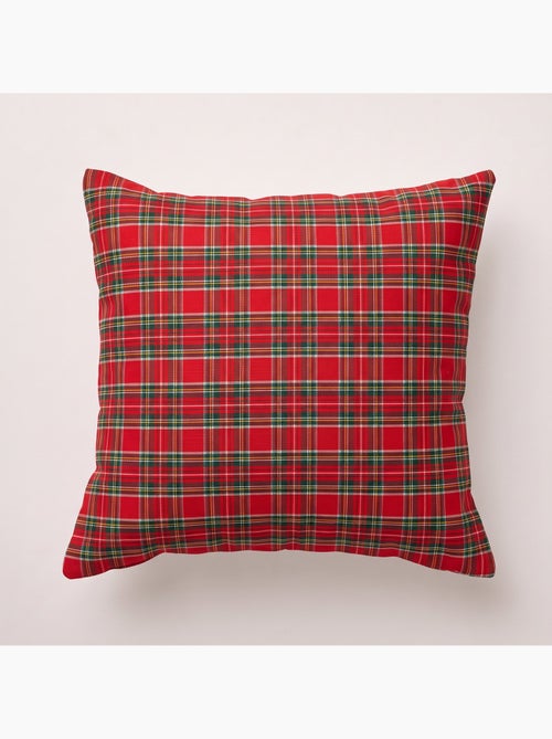 Pack de 2 capas de almofada de natal em algodão, fio dourado em relevo, padrão tartan - gamusi - Kiabi