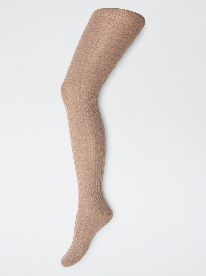Pack de 2 collants de algodão Castanho - Kiabi