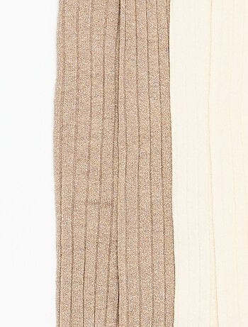 Pack de 2 collants em malha canelada