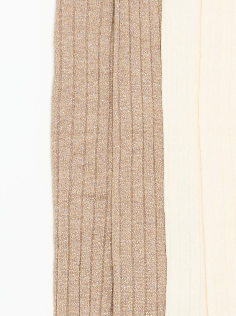 Pack de 2 collants em malha canelada Bege - Kiabi