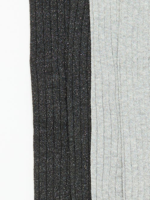 Pack de 2 collants em malha canelada - Kiabi Pack de 2 collants em malha canelada - Kiabi
