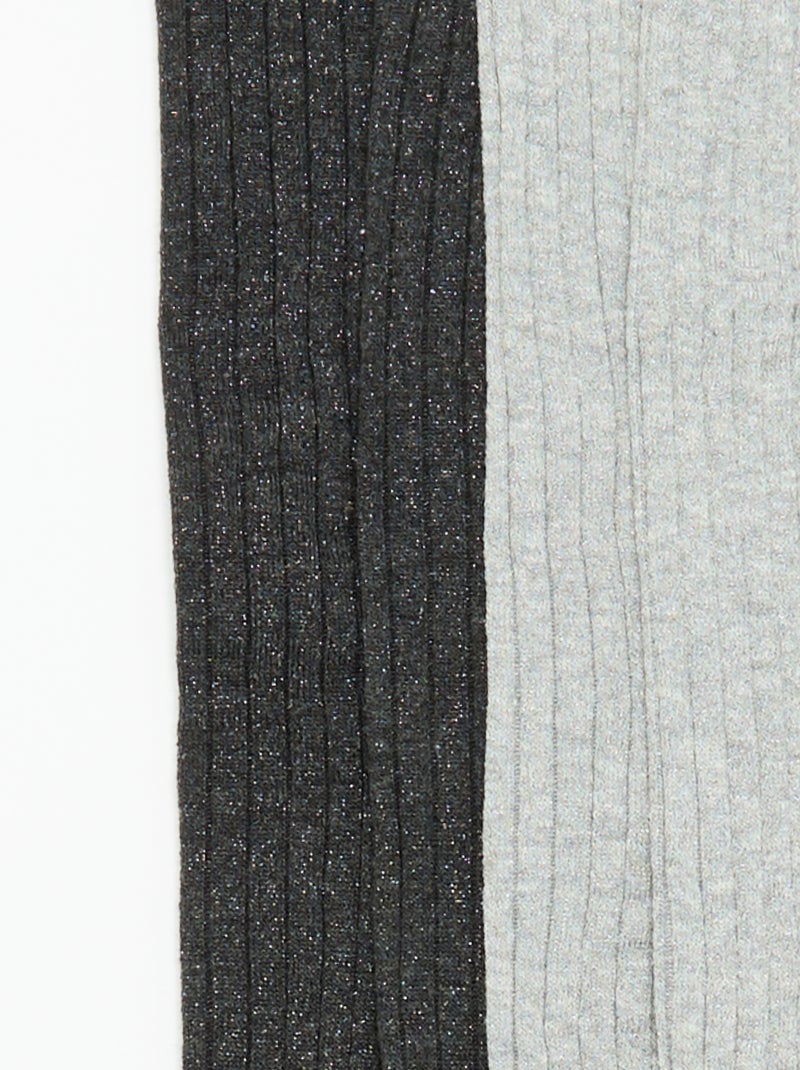 Pack de 2 collants em malha canelada Cinza - Kiabi