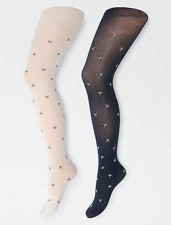 Pack de 2 collants leves estampados