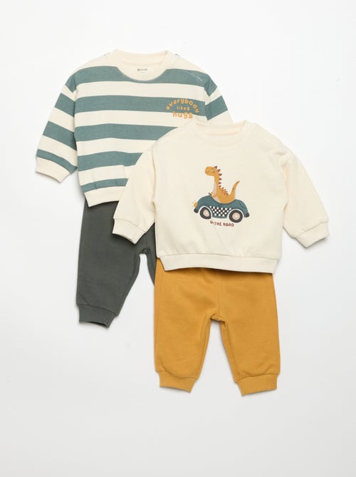 Pack de 2 conjuntos de 2 peças - sweatshirt + calças - Kiabi