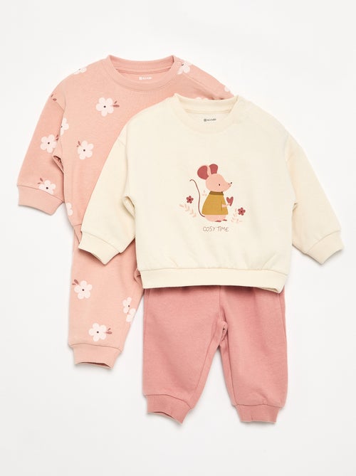 Pack de 2 conjuntos de 2 peças - sweatshirt + calças - Kiabi