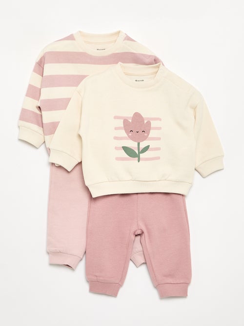 Pack de 2 conjuntos de 2 peças - sweatshirt + calças - Kiabi