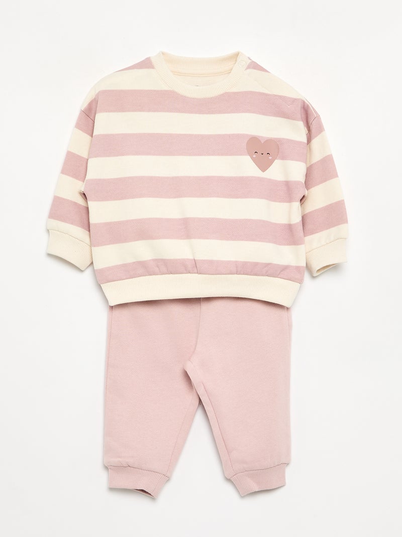 Pack de 2 conjuntos de 2 peças - sweatshirt + calças Branco - Kiabi