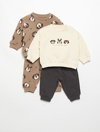 Pack de 2 conjuntos de 2 peças - sweatshirt + calças