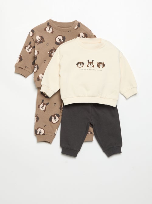 Pack de 2 conjuntos de 2 peças - sweatshirt + calças - Kiabi