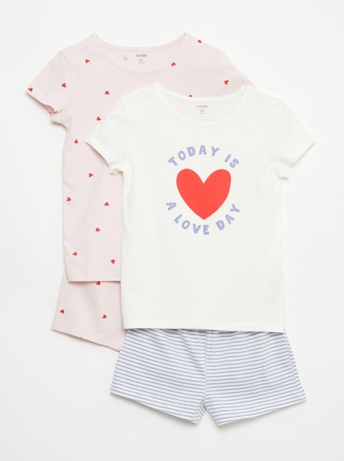 Pack de 2 conjuntos de pijama curto em jersey de algodão - Kiabi
