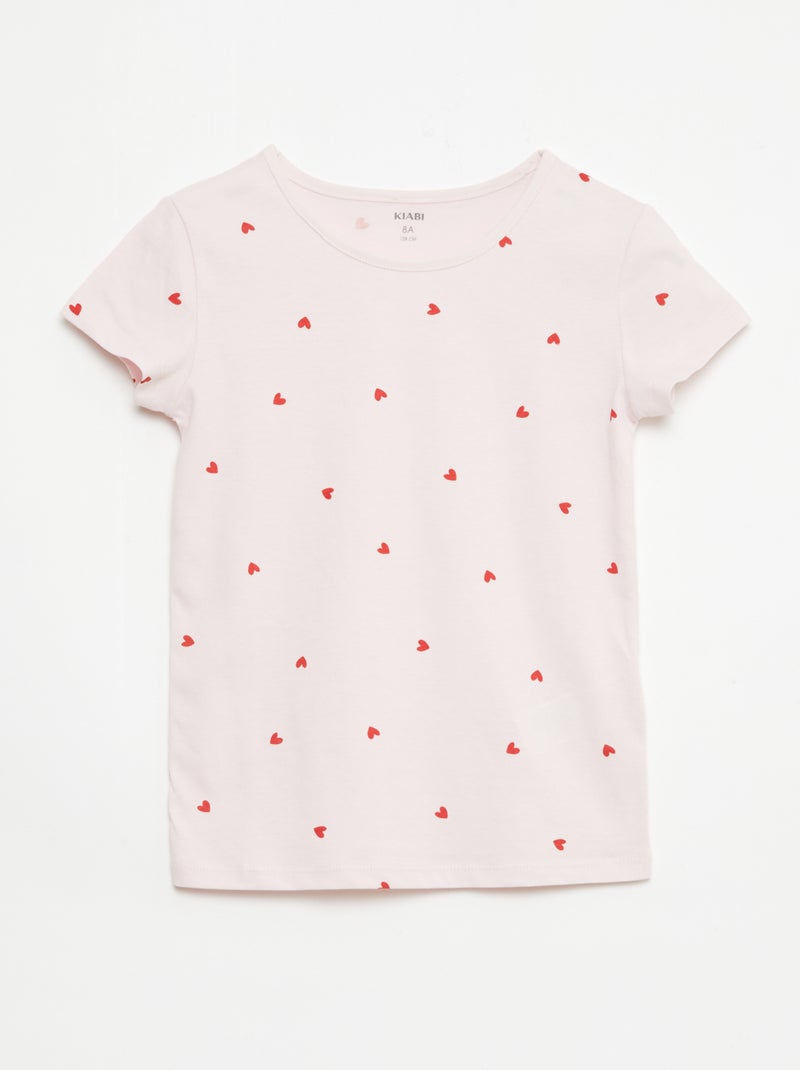Pack de 2 conjuntos de pijama curto em jersey de algodão Rosa - Kiabi