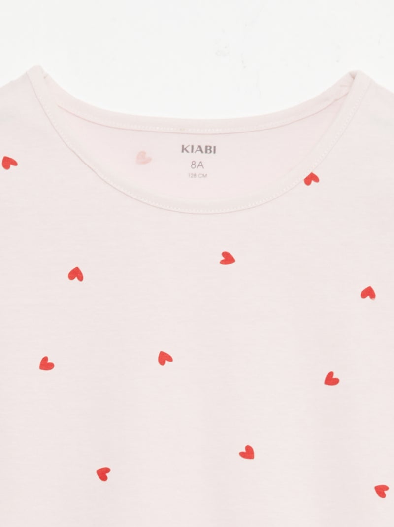Pack de 2 conjuntos de pijama curto em jersey de algodão Rosa - Kiabi