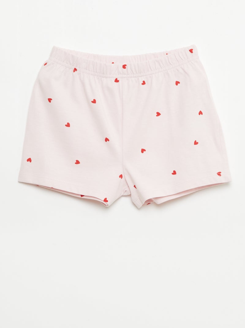 Pack de 2 conjuntos de pijama curto em jersey de algodão Rosa - Kiabi