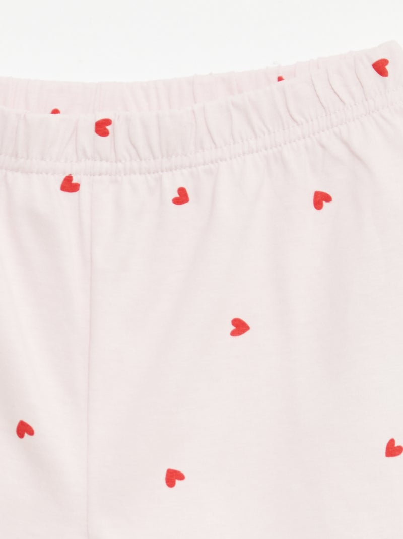 Pack de 2 conjuntos de pijama curto em jersey de algodão Rosa - Kiabi