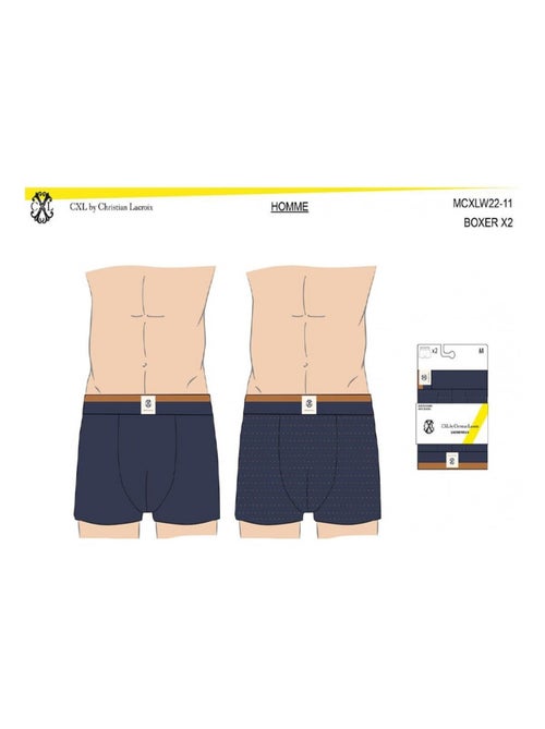 Pack de 2 Cuecas Boxer CXL By LACROIX - Kiabi Pack de 2 Cuecas Boxer CXL By LACROIX - Kiabi