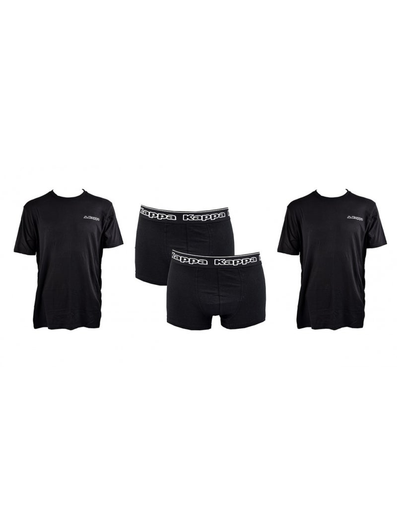 Pack de 2 Cuecas Boxer Homem KAPPA - Pack Presente Preto - Kiabi