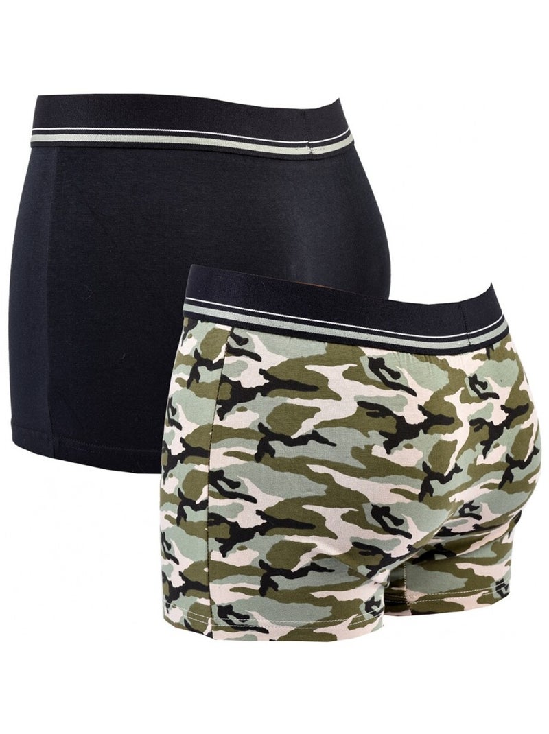 Pack de 2 Cuecas Boxer Rapaz QUIKSILVER Preto Cáqui - Kiabi