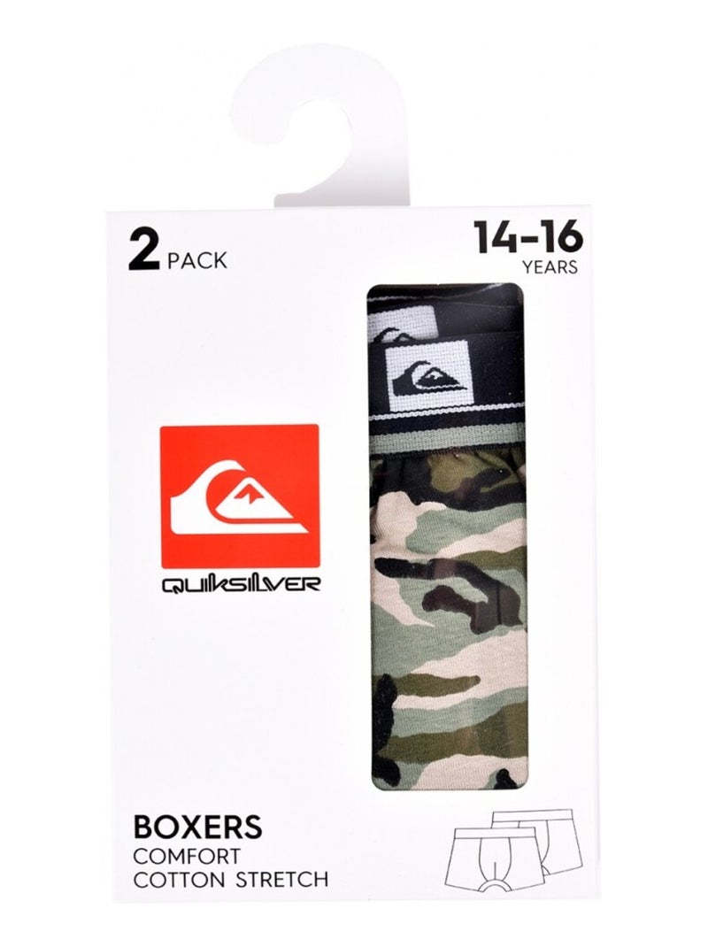 Pack de 2 Cuecas Boxer Rapaz QUIKSILVER Preto Cáqui - Kiabi