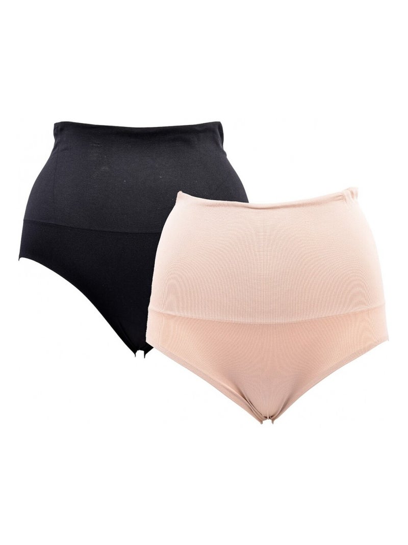 Pack de 2 Cuecas Mulher INFINITIF Preto Multicolorido - Kiabi