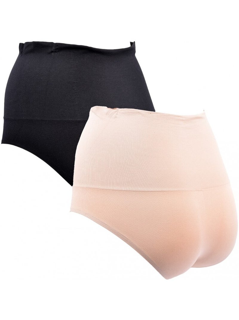 Pack de 2 Cuecas Mulher INFINITIF Preto Multicolorido - Kiabi