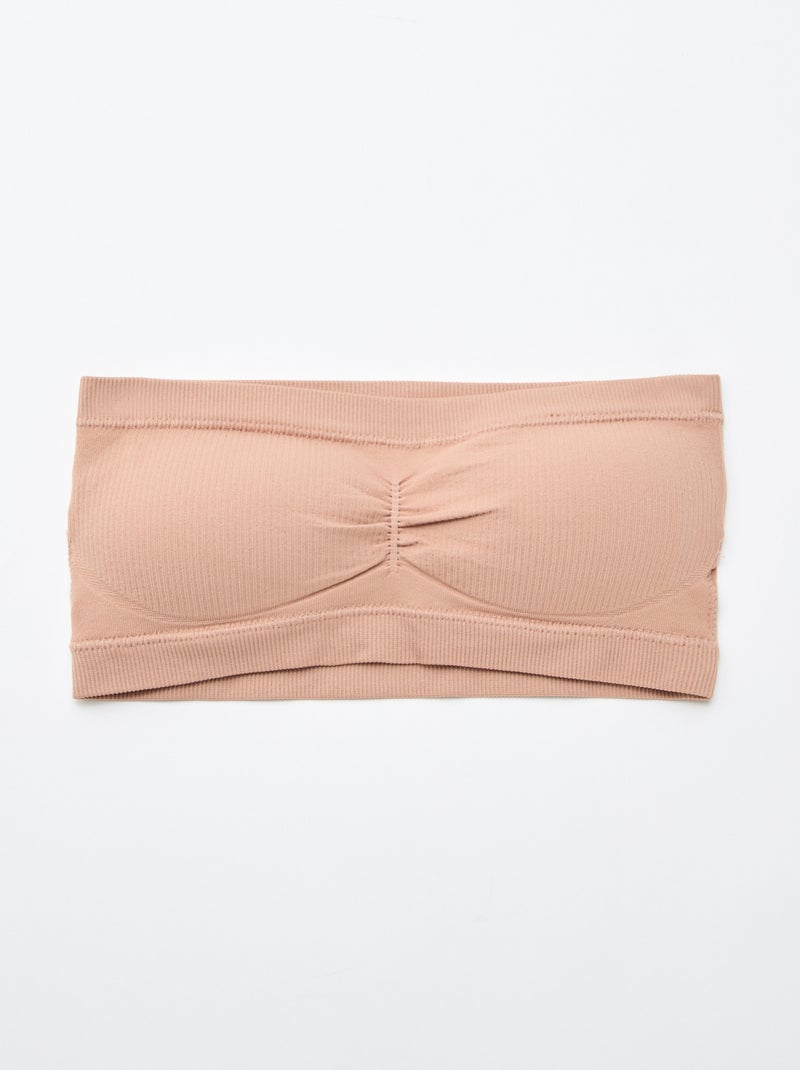 Pack de 2 faixas caneladas sem costuras Bege - Kiabi