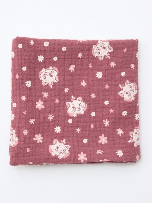 Pack de 2 fraldas de musselina 'Disney' 'Marie' em gaze dupla de algodão 60x60 cm - Kiabi