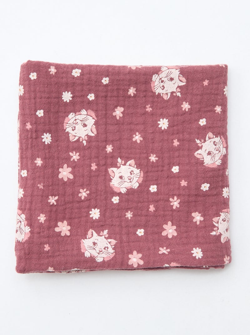 Pack de 2 fraldas de musselina 'Disney' 'Marie' em gaze dupla de algodão 60x60 cm Vermelho - Kiabi