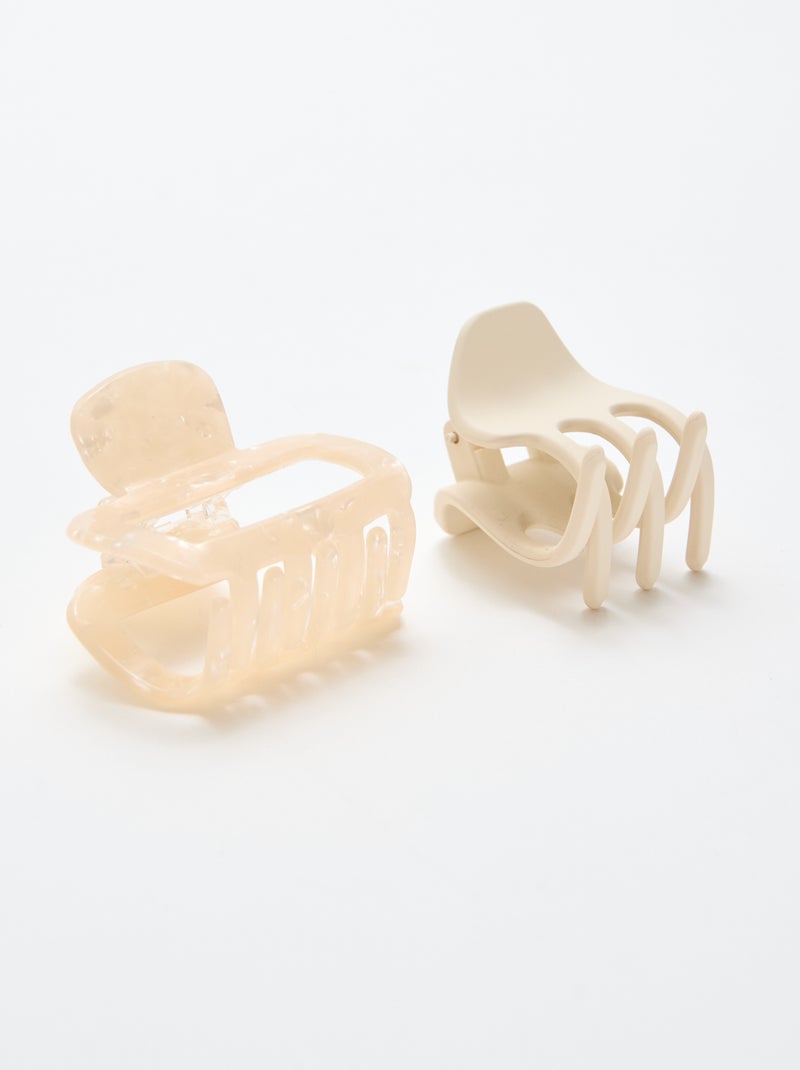 Pack de 2 garras de cabelo fantasia Bege - Kiabi