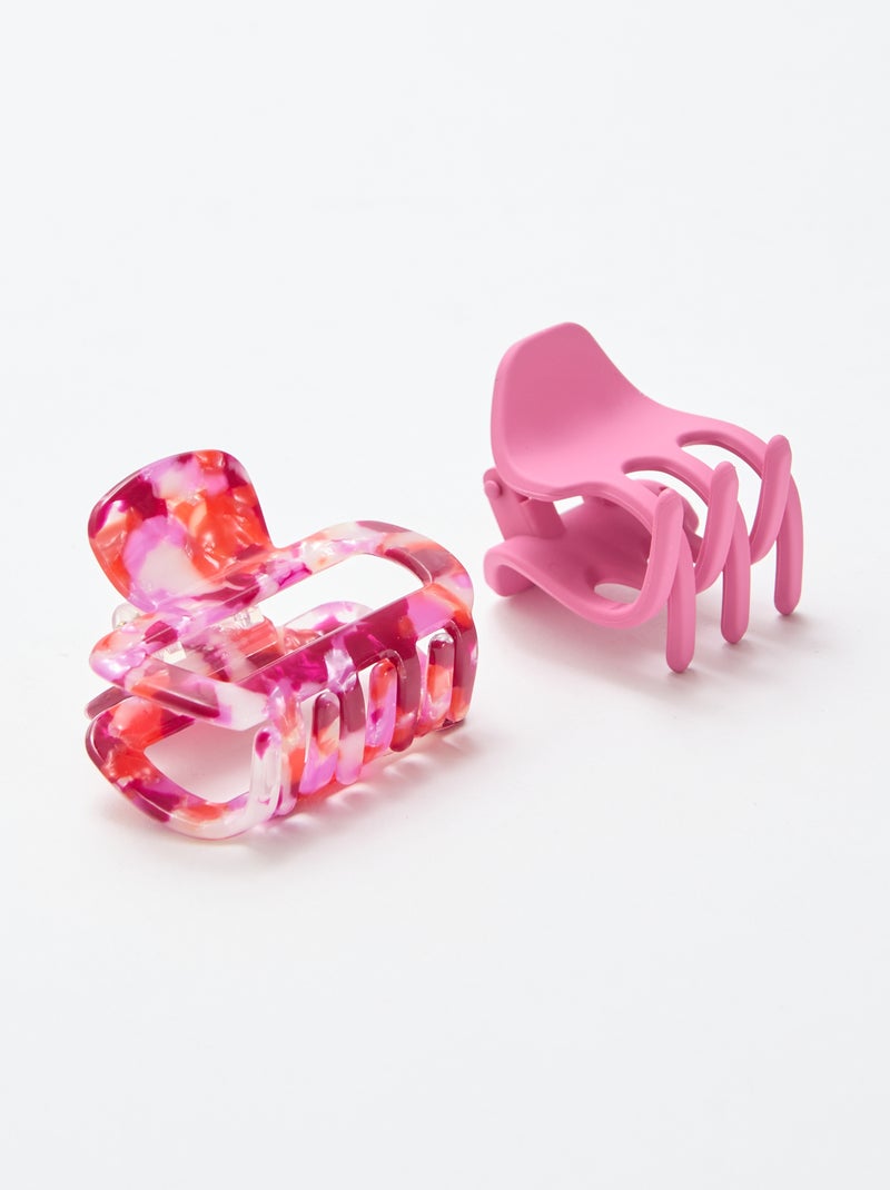 Pack de 2 garras de cabelo fantasia Rosa - Kiabi
