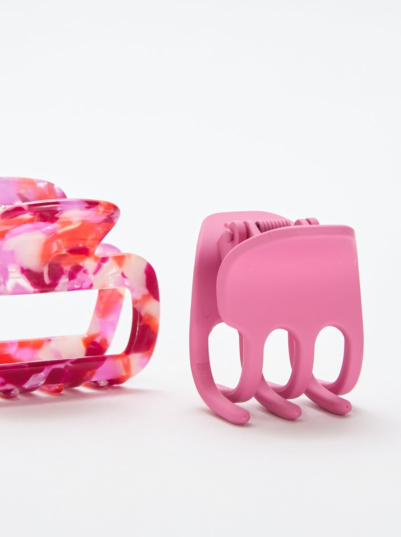 Pack de 2 garras de cabelo fantasia Rosa - Kiabi