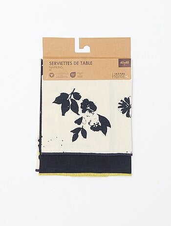 Pack de 2 guardanapos de mesa 40 x 40 cm - Kiabi Home