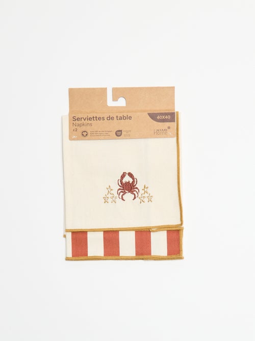 Pack de 2 guardanapos de mesa - Kiabi Pack de 2 guardanapos de mesa - Kiabi