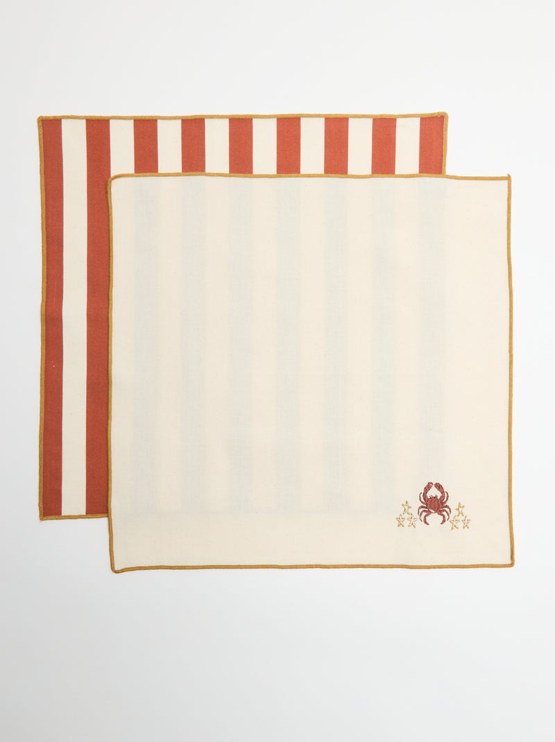 Pack de 2 guardanapos de mesa Bege - Kiabi