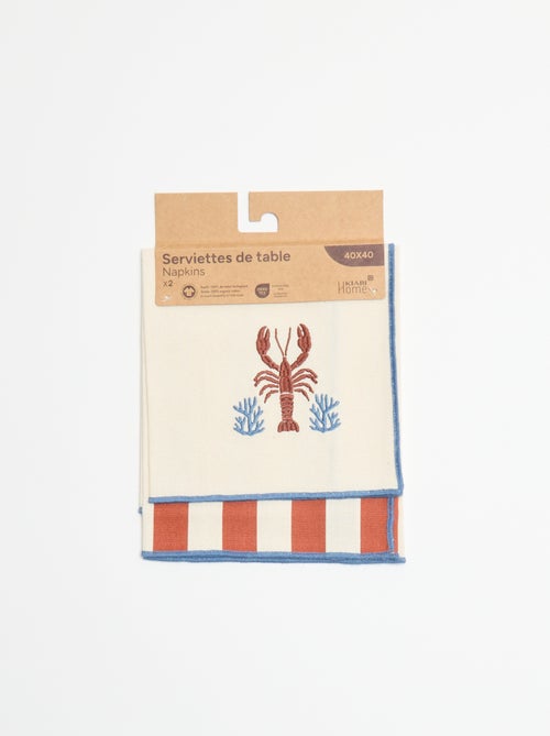 Pack de 2 guardanapos de mesa - Kiabi Pack de 2 guardanapos de mesa - Kiabi