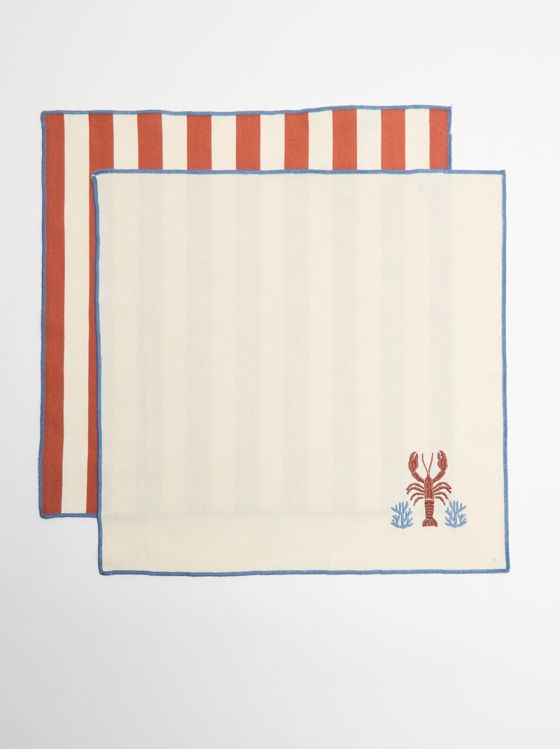 Pack de 2 guardanapos de mesa Bege - Kiabi