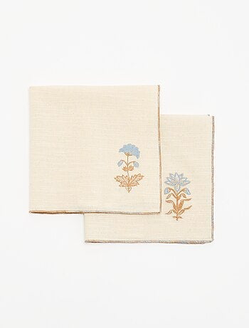 Pack de 2 guardanapos de mesa bordados