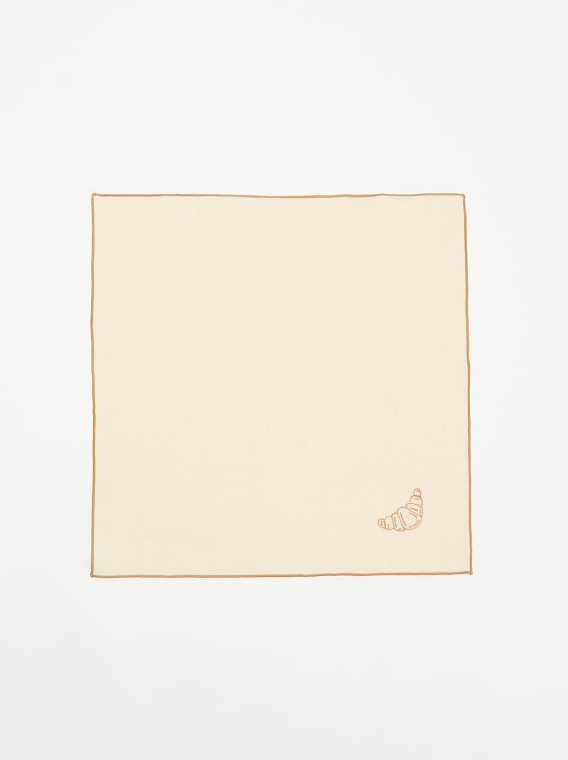 Pack de 2 guardanapos de mesa bordados Bege - Kiabi