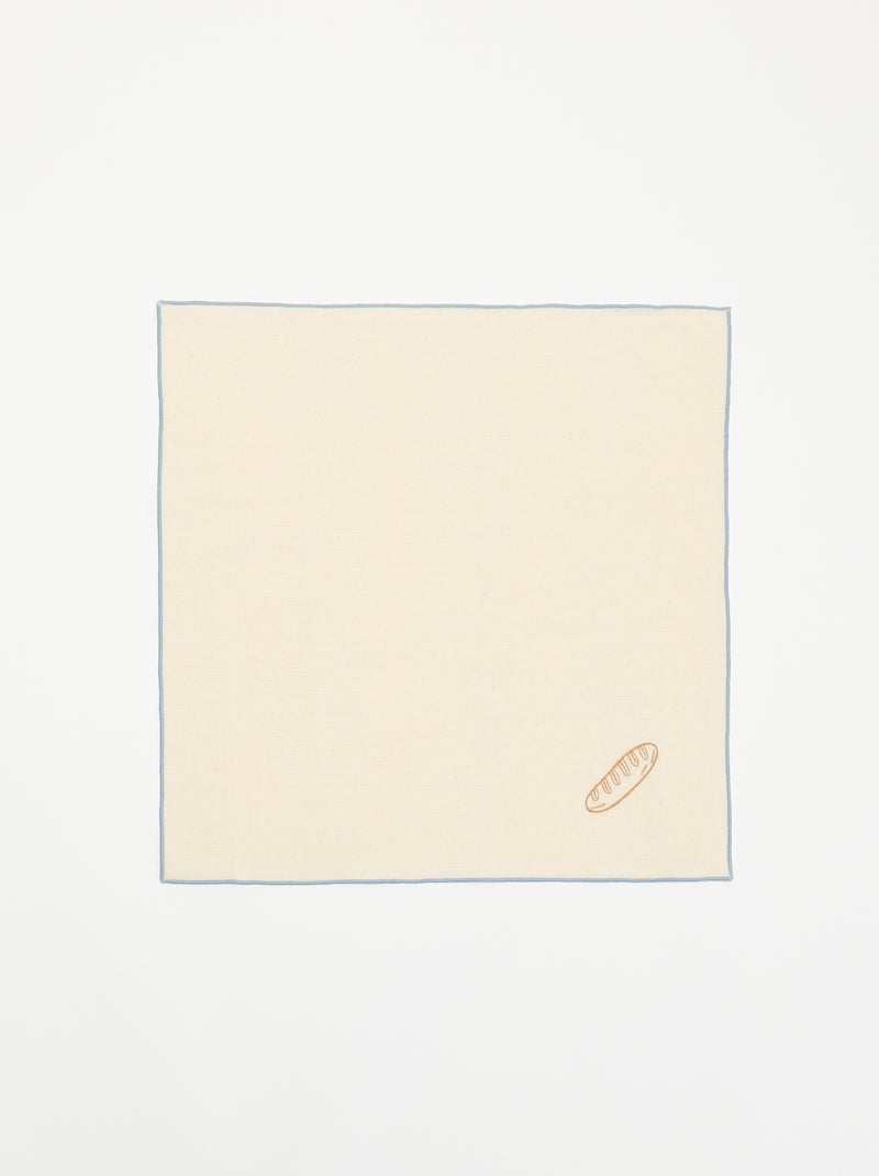 Pack de 2 guardanapos de mesa bordados Bege - Kiabi