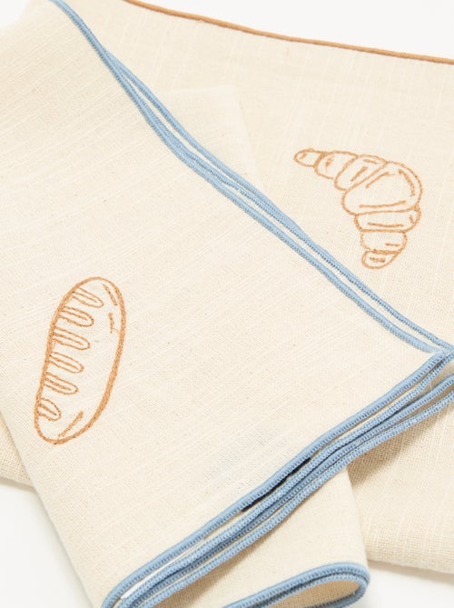 Pack de 2 guardanapos de mesa bordados - Kiabi Pack de 2 guardanapos de mesa bordados - Kiabi