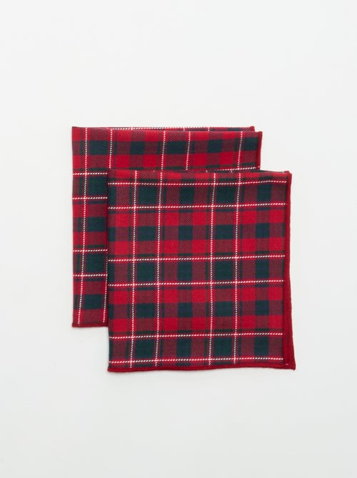 Pack de 2 guardanapos de mesa em xadrez de Natal - KIABI Home - Kiabi
