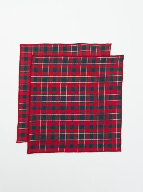 Pack de 2 guardanapos de mesa em xadrez de Natal - KIABI Home - Kiabi